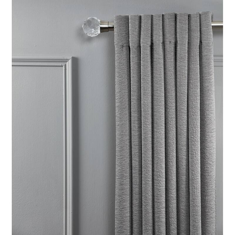 Linen Avenue Satin Nickel Double Window Curtain Rod Set - cut acrylic double - 48 to 86 inches