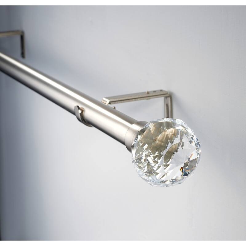 Linen Avenue Satin Nickel Double Window Curtain Rod Set