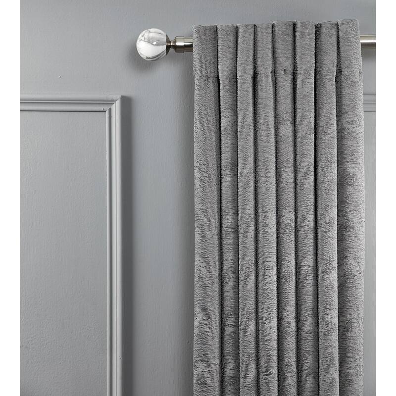 Linen Avenue Satin Nickel Double Window Curtain Rod Set - grey marble double - 48 to 86 inches