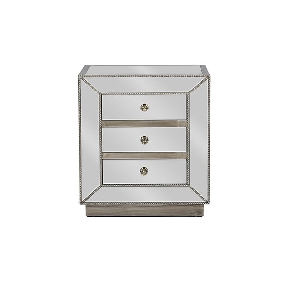 Joe Mirrored Grey Nightstand