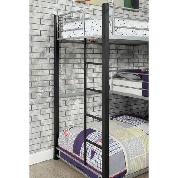 Shop Furniture Of America Hilt Contemporary Black Twin Triple Bunk