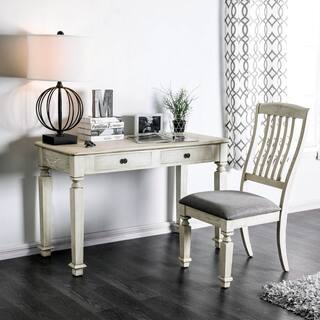 Nautical Coastal Desks Computer Tables At Furniture Of America Perry Rustic 2 Piece Antique White Desk And Chair Set