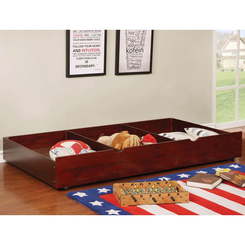 Bays Transitional Twin Wood Underbed Trundle with Casters by Furniture of America