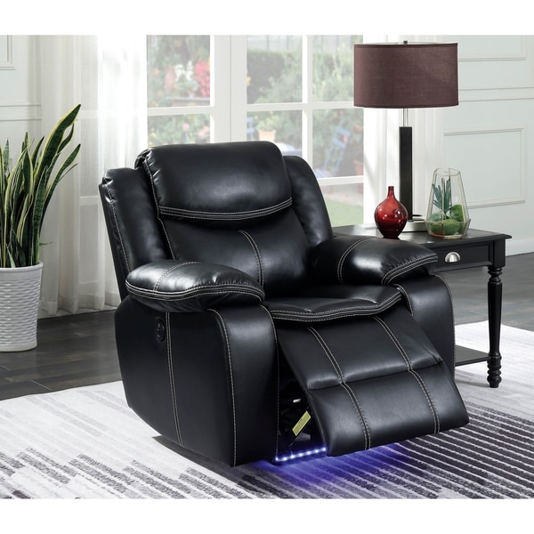 black leather club chair recliner