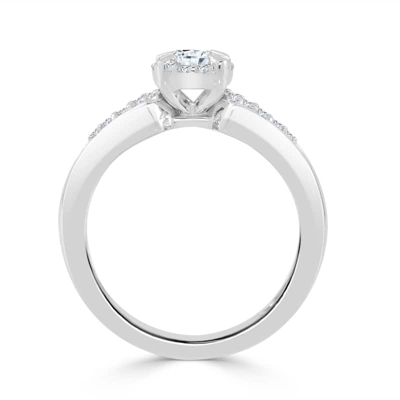 Auriya 14k Gold 3/8ct TDW Round Diamond Halo Engagement Ring (H-I, I1-I2)