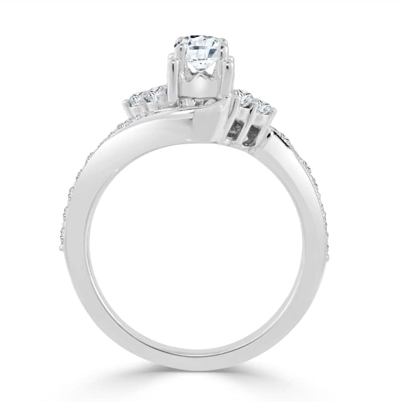 Auriya 14k Gold 5/8ct TDW Curved Round Diamond Engagement Ring (H-I, I1-I2)