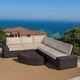 Havenside Home Best Sail Bridge Outdoor 6-piece Wicker Sofa Set - Thumbnail 4