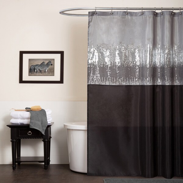 Silver Orchid Gregor Night Sky Black / Grey Shower Curtain