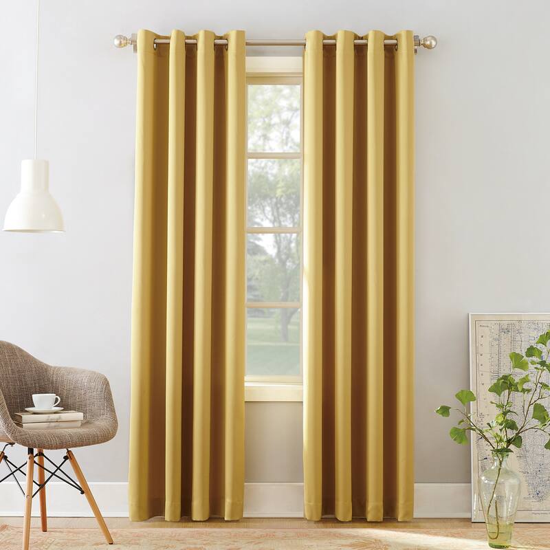 Porch & Den Nantahala Room Darkening Grommet Curtain Panel, Single Panel - 54 x 95 - Flax