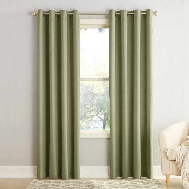 Porch & Den Nantahala Room Darkening Grommet Curtain Panel, Single Panel - 54 x 63 - Sage