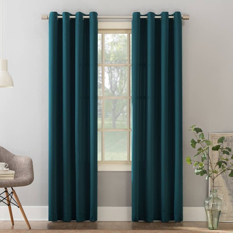 Porch & Den Nantahala Room Darkening Grommet Curtain Panel, Single Panel - 54 x 108 - Teal