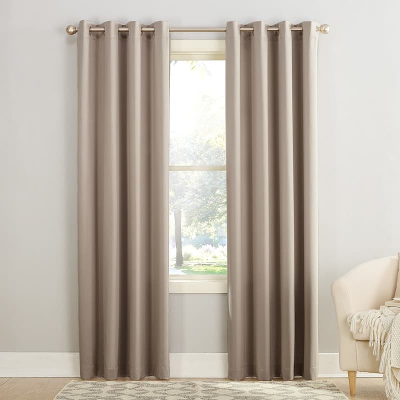 Porch & Den Nantahala Room Darkening Grommet Curtain Panel, Single Panel - 54 x 84 - Stone