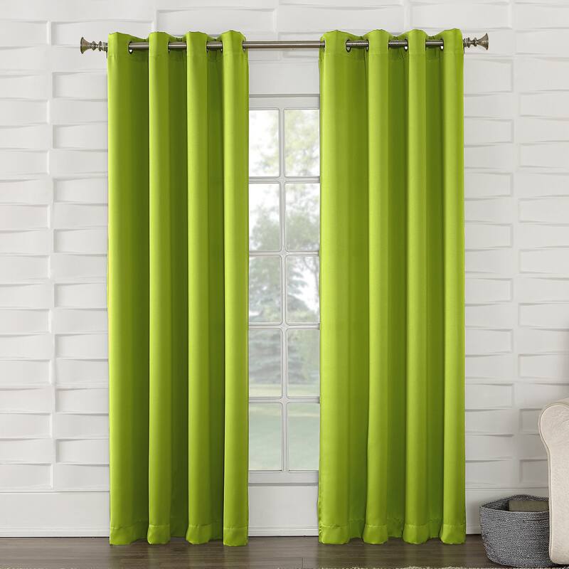 Porch & Den Nantahala Room Darkening Grommet Curtain Panel, Single Panel - 54 x 95 - Lime