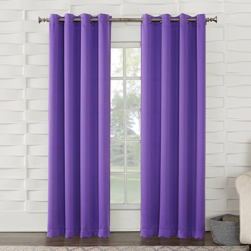 Porch & Den Nantahala Room Darkening Grommet Curtain Panel, Single Panel - 54 x 63 - Purple