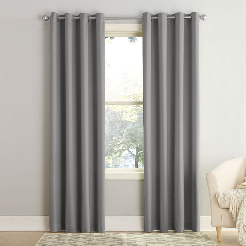 Porch & Den Nantahala Room Darkening Grommet Curtain Panel, Single Panel - 54 x 84 - Grey