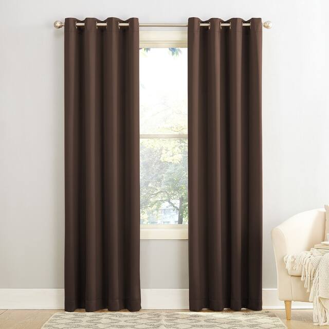 Porch & Den Nantahala Room Darkening Grommet Curtain Panel, Single Panel - 54 x 84 - Chocolate