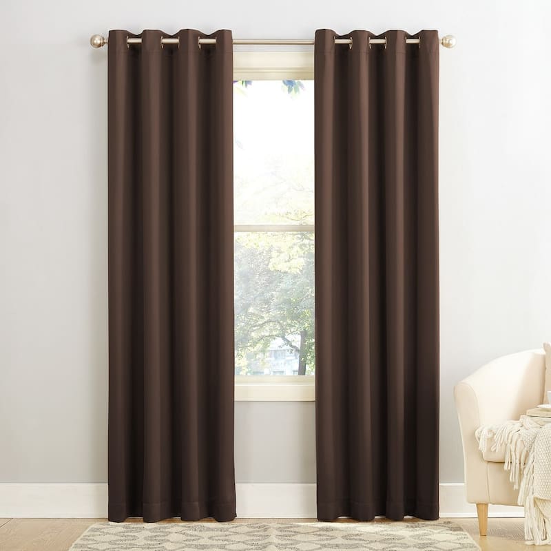 Porch & Den Nantahala Room Darkening Grommet Curtain Panel, Single Panel - 54 x 63 - Chocolate