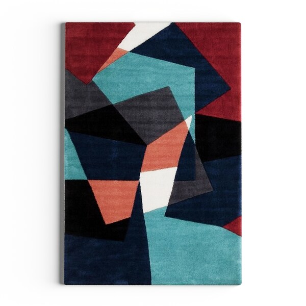 Carson Carrington Stroby Hand-tufted Navy Geometric Area Rug - 2' x 3'/Surplus