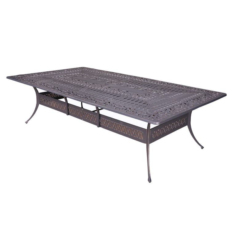 Saratoga 13pc Sunbrella Cushioned Dining Set, 60'' x 108'' Rectangle Table