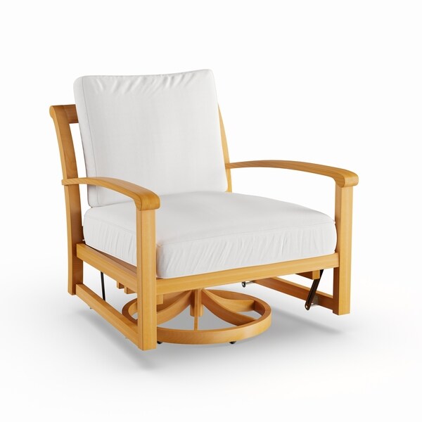 Shop Courtyard Casual Heritage Natural Teak Outdoor Swivel Chair