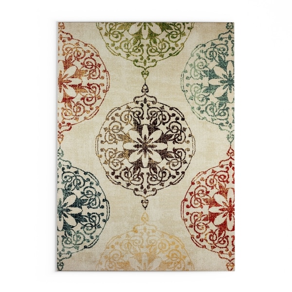 Carson Carrington Nordskaget Vintage Medallions Ivory/ Multicolored Area Rug - 7'10" x 10'10"