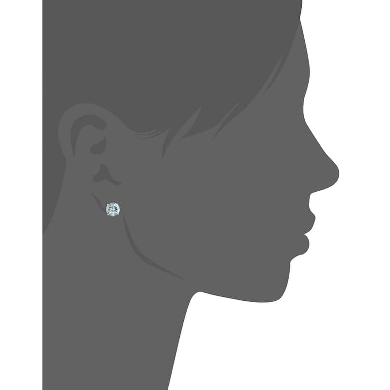 Sterling Silver Sky Blue Topaz Round Stud Earrings