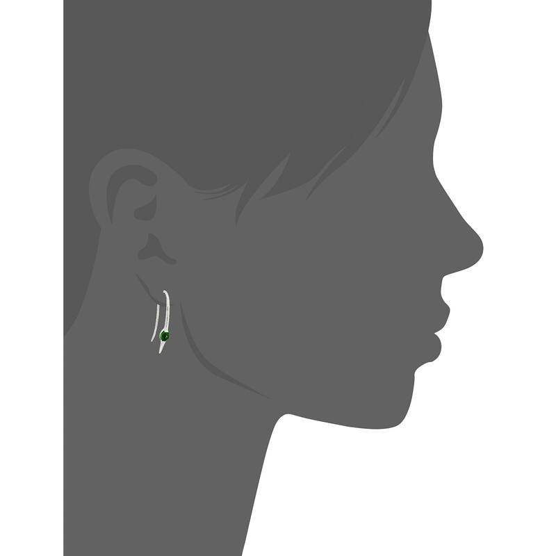 Sterling Silver Chrome Diopside Wire Drop Earrings
