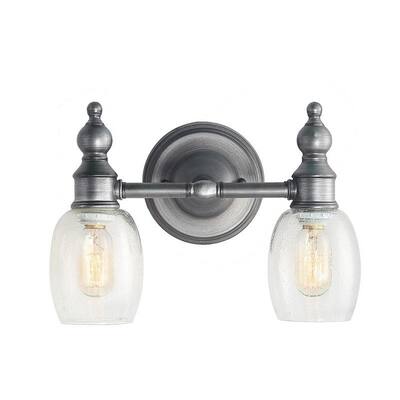 LNC 2-Light Wall Lighting Aged Silver Bathroom Vanity Wall Lights