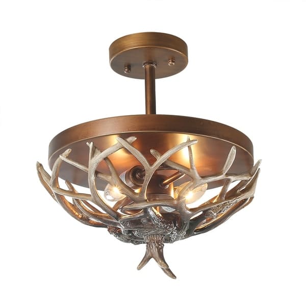 Shop Lnc 2 Light Antler Ceiling Semi Flush Lights Pendant