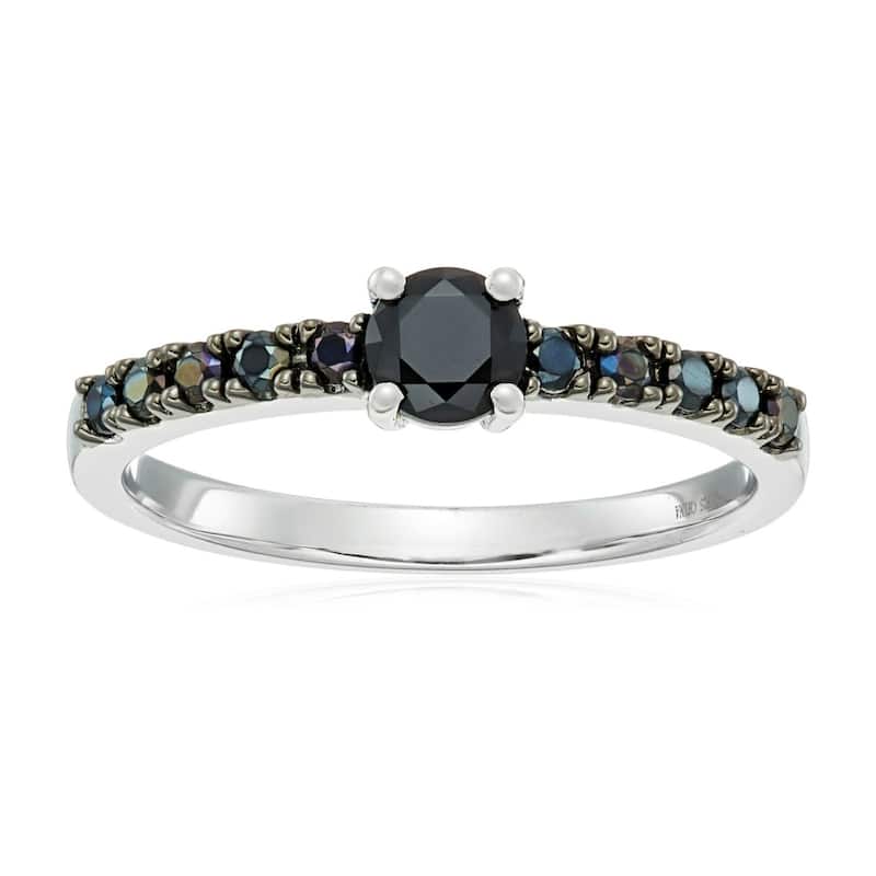 Sterling Silver Black Spinel Stackable Ring