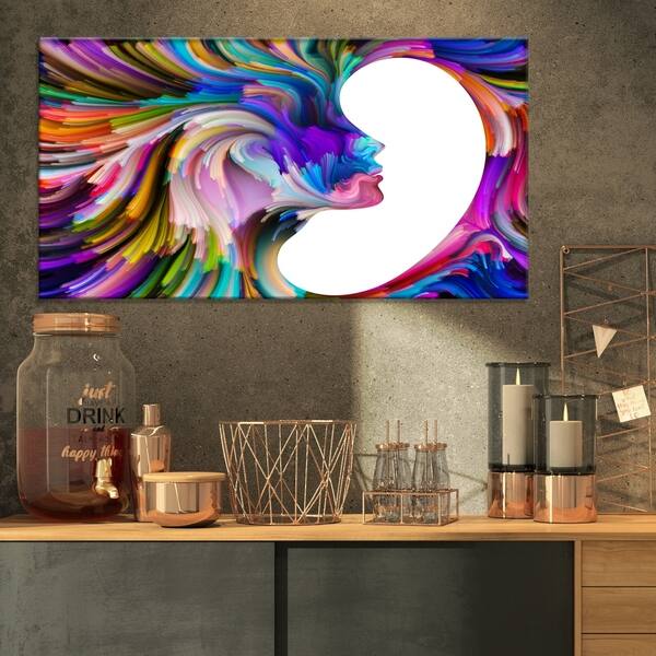 Shop Designart Colorful Faces Abstract People Print On Wrapped