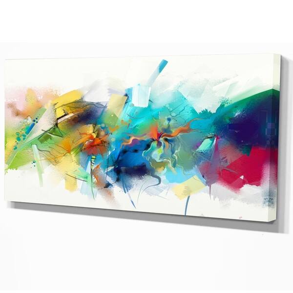 Shop Designart Brush Stroke Colorful Oil Painting Contemporary Painting Print On Wrapped Canvas On Sale Overstock 21275668
