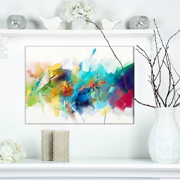 Shop Designart Brush Stroke Colorful Oil Painting Contemporary