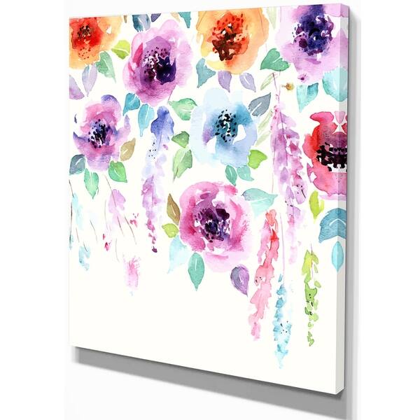 Shop Designart Pastel Watercolor Flower Floral Painting Print On