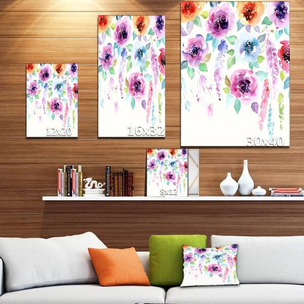 Shop Designart Pastel Watercolor Flower Floral Painting Print On