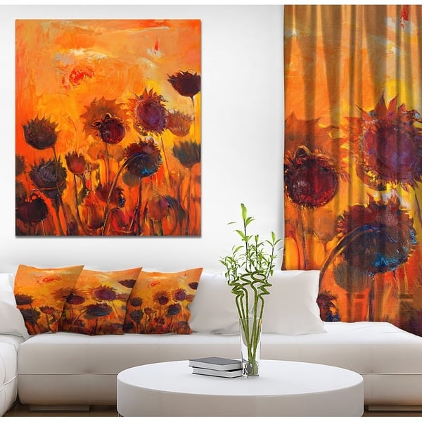 Shop Designart Sunflower Field Abstract Artwork Floral Painting