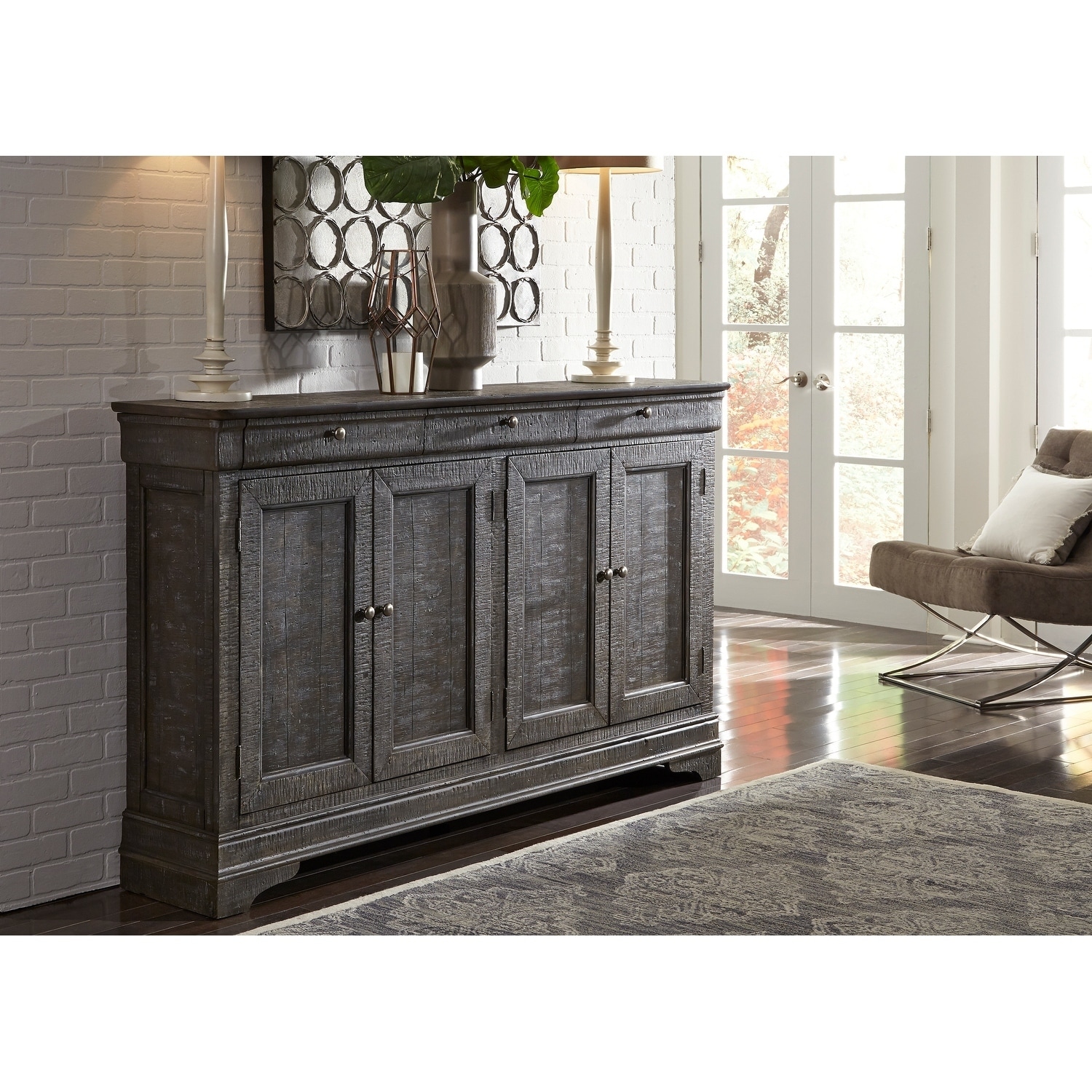 Liberty Melissa Grey 4 Door Accent Cabinet Overstock