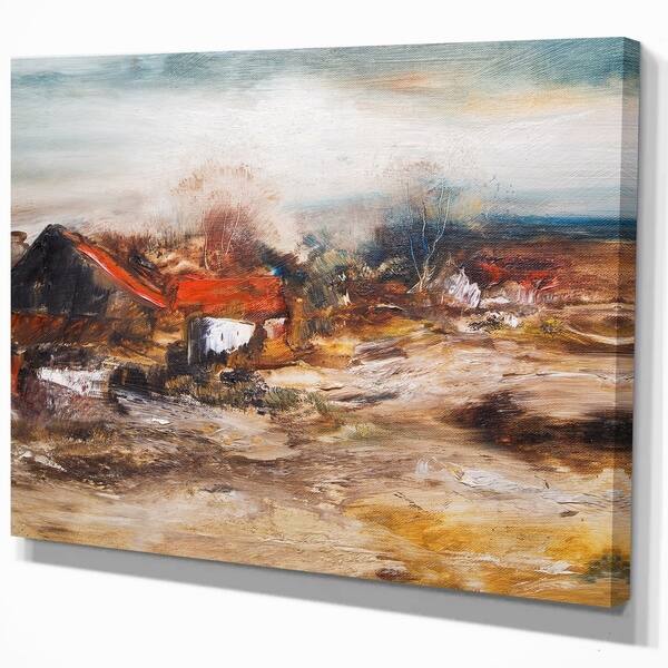 Shop Designart Vintage Village Landscapes Painting Print On