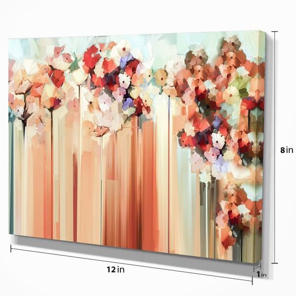Shop Designart Abstract Floral Oil Color Painting Floral Painting Print On Wrapped Canvas White Overstock 21276991