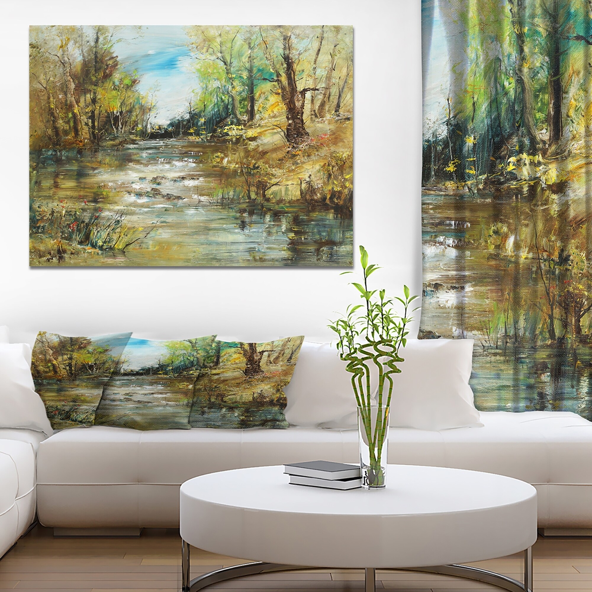 River Landscape 002 Watercolor Print