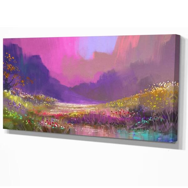Shop Designart Colorful Flower With Mountain View Landscapes