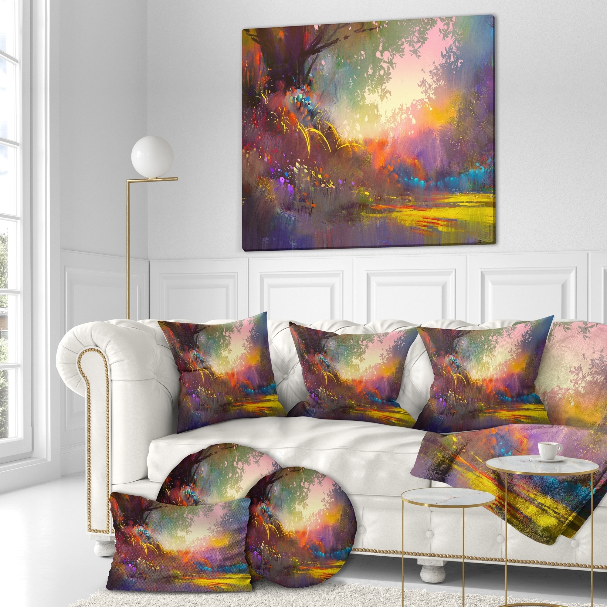 Designart Colorful Landscape Landscapes Print On Wrapped Canvas Brown Overstock 21277436