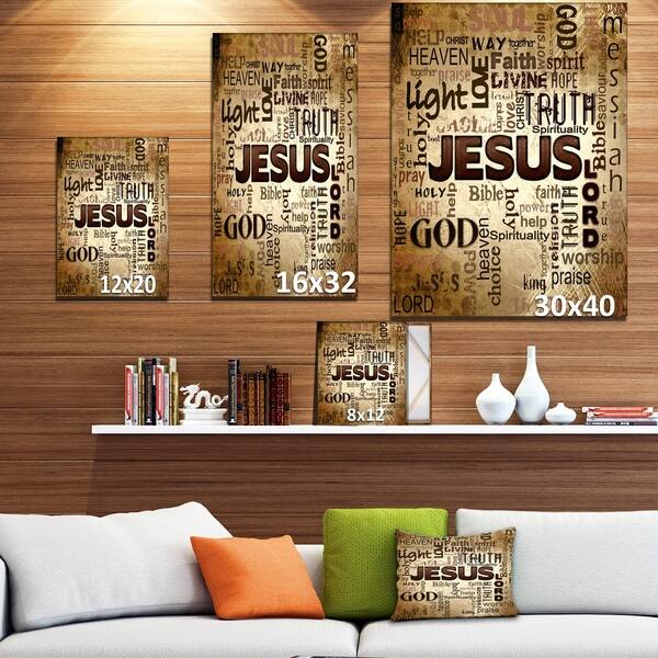 Shop Designart Jesus Word Cloud In Grunge Background Religious