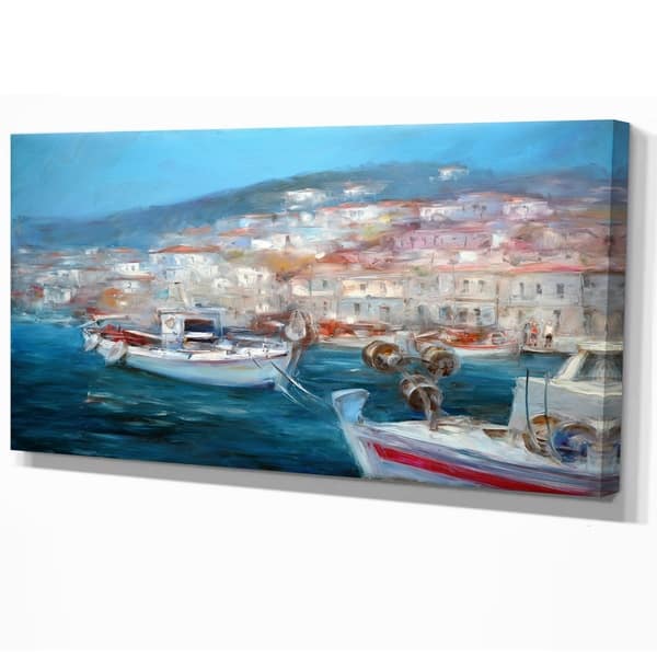 Designart Venice Italy Fishing Boat On The Island Harbor Nautical Print On Wrapped Canvas Overstock 21277955