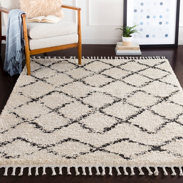 Stevie Bohemian Patterned Shag Area Rug - 3'11" x 5'7"