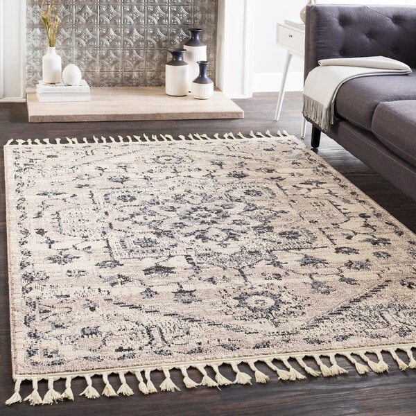 Lucie Gray Bohemian Tassel Area Rug - 2'7" x 7'3" Runner