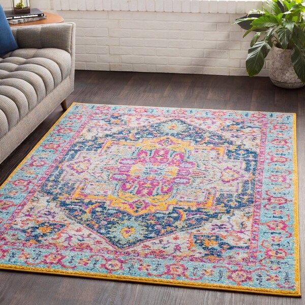 Elora Bright Boho Medallion Area Rug - 5'3" x 7'6"
