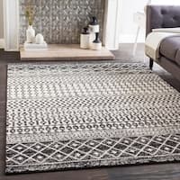 Edie Black and White Bohemian Area Rug - 5'3" x 7'6"