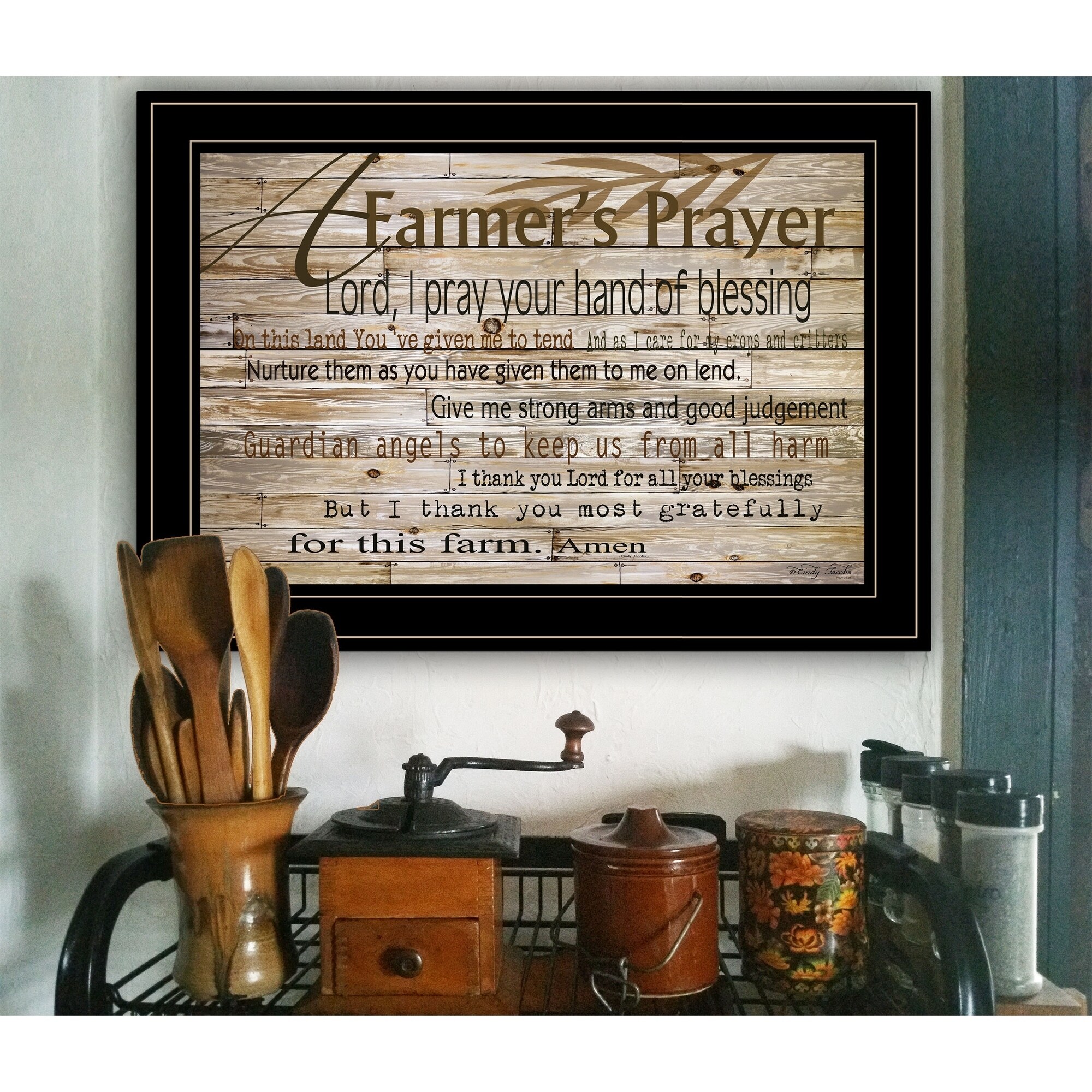 Black Frame /"Farmers Prayer/" by Cindy Jacobs Ready to Hang Framed Print