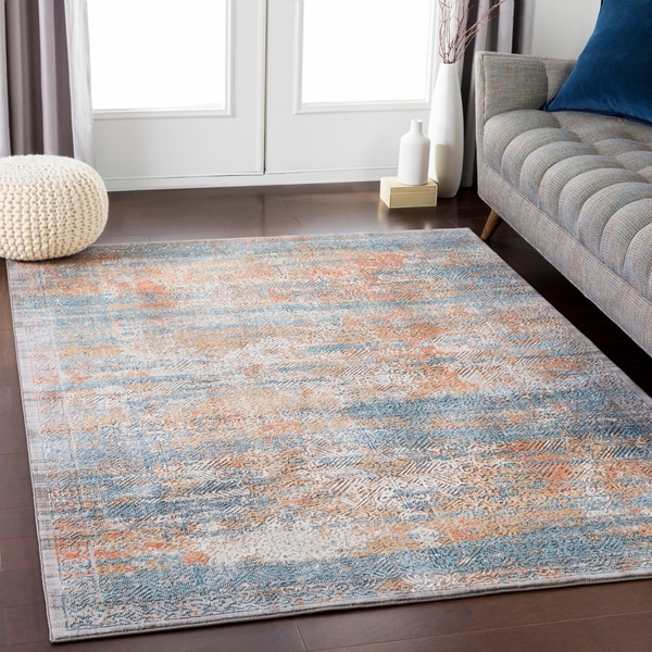 Abstract Elegance Aqua Area Rug (6'8" x 9'6") - 6'8" x 9'6"